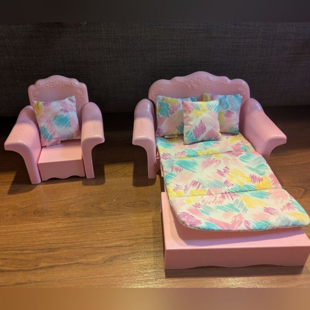 Vintage Barbie Sweet Roses Sofa and Chair - Clasp Broken Off